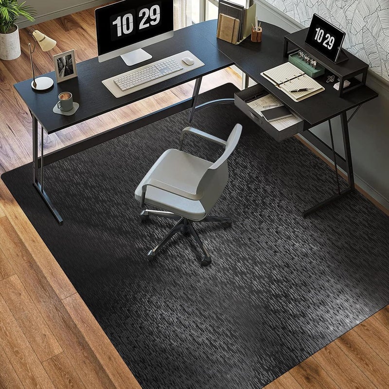 Tydle Office Chair Mat, 50" x 65" Large Chair Mat for Hard Floor, Vinyl Floor Mat for Gaming Chairs, Slip Resistant Floor Protector Rolling Computer Desk Mat for Hardwood Floor, Black - Image 1